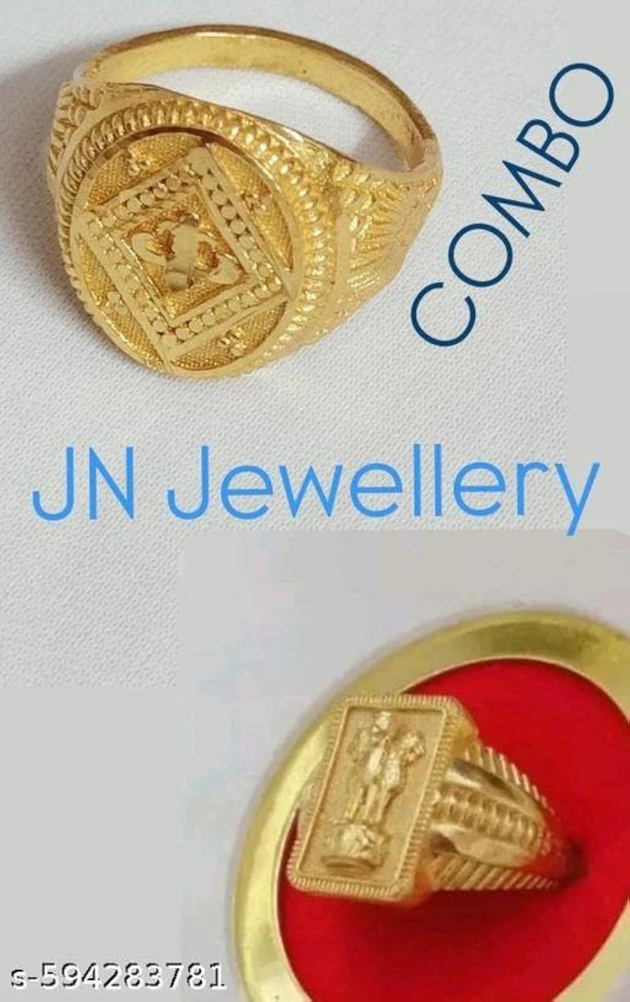 Gold Plated Adjustable Rings Combo, Lightweight Design